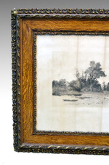 SOLD Antique Victorian Oak Multi-Carved Picture Frame
