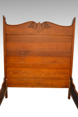SOLD Antique Carved Oak Victorian Full Size Bed