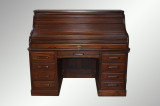 SOLD Antique Victorian Raised Panel 60" Roll Top Desk / Lawyers / Bankers