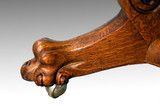 SOLD Antique Victorian Round Oak Split Base Table w/ 3 Leaves *REDUCED PRICE*