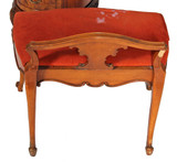 SOLD French Victorian Carved Cabriole Leg Vanity Bench