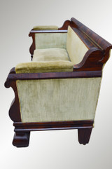 SOLD Antique Civil war Era Empire Period Flame Mahogany Sofa