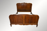 SOLD Carved Oak Raised Panel French Bed