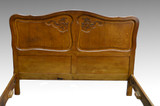 SOLD French Victorian Raised Panel Carved Oak Bed