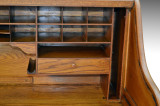 SOLD Antique Victorian Oak Raised Panel Lawyers Bankers Roll Top Desk