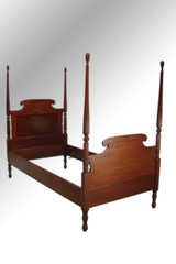 SOLD Antique Pair of Unusual Tall Pineapple Poster Twin Beds