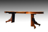 SOLD Round Victorian Burl Walnut 45" Dining Table