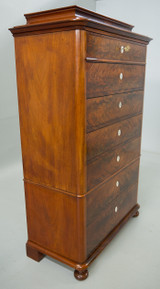 SOLD Period Beidermeier Flame Mahogany Seven Drawer Chest REDUCED PRICE!