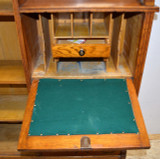 SOLD Oak Carved Lion Face Side by Side Secretary Desk