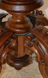 SOLD Thomas Brooks Marble Top Heavy Carved Table