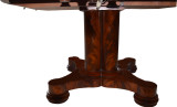 SOLD Round Mahogany Empire Dining Banquet Table w/6 Leaves