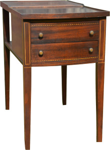 SOLD Two Drawer Mahogany End Bedside Stand