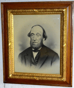 SOLD Oak Carved Picture Frame with Man