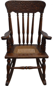 SOLD Oak Carved Original Finish Children’s Rocking Chair