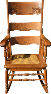 SOLD Oak Extra Tall Press Back Rocker