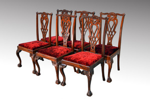 SOLD Antique Set of Six Centennial Mahogany Ball and Claw Dining Chairs