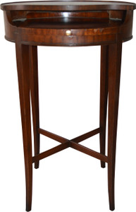 SOLD Unusual Mahogany Leather Top Telephone Stand