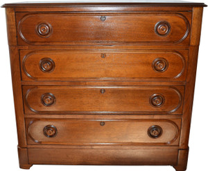 SOLD Antique  Victorian Five Drawer Refinished Walnut Chest