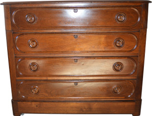 SOLD  Victorian Five Drawer Refinished Walnut Chest