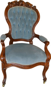 SOLD Antique Armchair, Antique Civil War Era Heavily Carved Gentleman's Chair