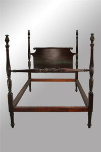 SOLD Antique Mahogany Pineapple Fluted Poster Bed