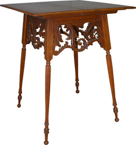 SOLD Dainty and Delicate Carved Oak Parlor Stand