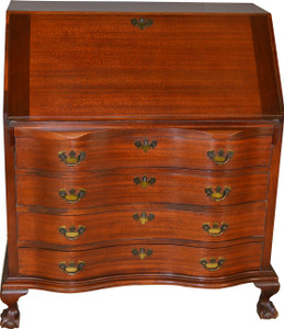 SOLD Mahogany Chippendale Ball and Claw Slant Top Desk by Maddox