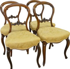SOLD Set of 4 Rosewood Carved Victorian Chairs