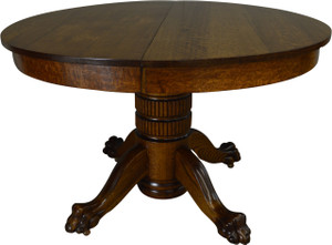 SOLD Round Oak Claw Foot Dining Table 45 Inch