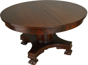 SOLD Round Mahogany Ball and Claw Dining Table Banquet - 10 Feet Long
