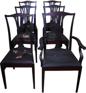 SOLD Set of 6 Mahogany Dining Chairs