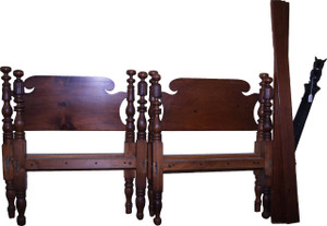 SOLD Pair of Period Country Acanthus Carved Twin Beds