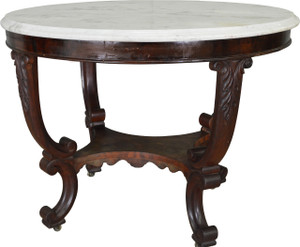 SOLD Large Empire Victorian Marble Top Center Table