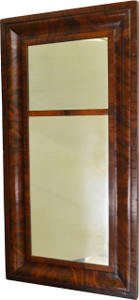 SOLD Period Empire Flame Mahogany Wall Mirror-Pre Civil War
