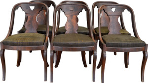 SOLD Set of 6 Period Pre-Civil War Empire Dining Chairs