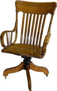 SOLD Victorian Oak Rolled Arm Bankers Lawyers Office Chair SOLD Victorian Oak Rolled Arm Bankers Lawyers Office Chair