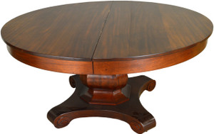 SOLD Mahogany Empire Round Banquet Table Opens 12 Feet