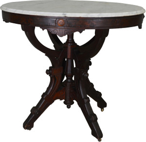 SOLD Oval Victorian Marble Top Parlor Stand