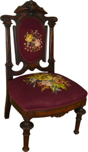 SOLD Victorian Needlepoint Ladies Slipper Chair