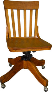 SOLD Oak Swivel Tilt Lawyers Bankers Office Chair