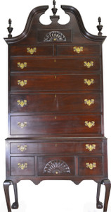 SOLD Mahogany Chippendale Two Piece Chest on Chest by Paine Furniture