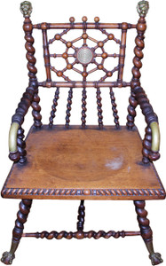 SOLD Merklen Mahogany Barley Twist Arm Chair