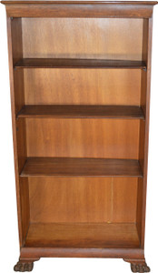 SOLD Oak Claw Foot Open Bookcase Multi-Shelf