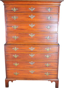 SOLD Mahogany Chippendale Two Piece Bracket Foot Chest on Chest