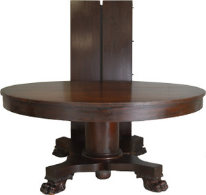 SOLD Mahogany Empire Claw Foot 60” Banquet Table – 10 Feet
