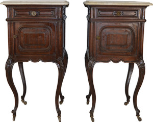SOLD Pair of Marble Top French Nightstands