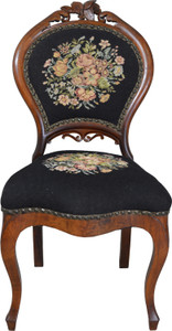 SOLD Civil War Era Needlepoint Boudoir Chair