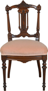 SOLD Victorian Walnut with Burl Carved Dainty Ladies Desk Chair SOLD Victorian Walnut with Burl Carved Dainty Ladies Desk Chair