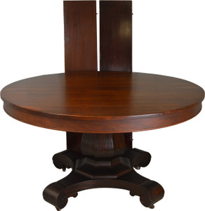 SOLD Mahogany 54 inch Empire Fluted Pedestal Banquet Table