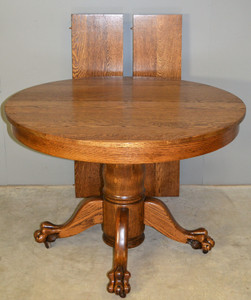 SOLD Victorian Oak Claw Foot Dining Table 42” Fully Refinished